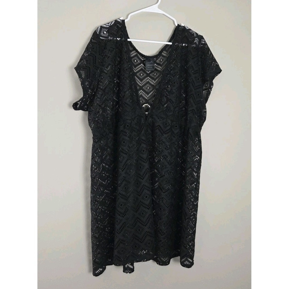 Catalina Black Lace Swimsuit Coverup Dress Plus Size 3X